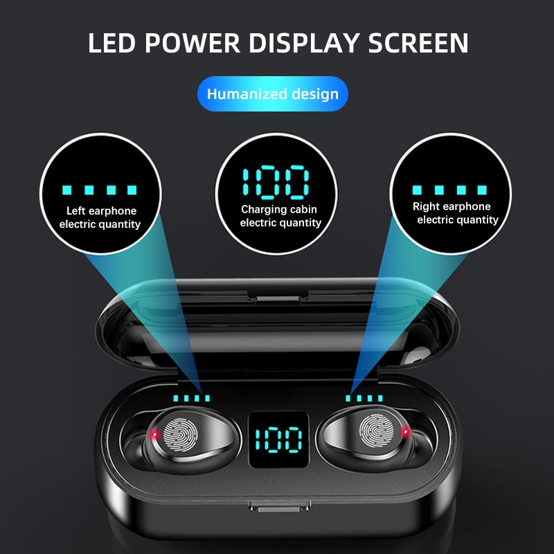 Neue F9 Drahtlose Kopfhörer Bluetooth 5,0 Kopfhörer TWS HIFI Mini In-ohr Sport Lauf Headset Unterstützung iOS/Android Handys HD anruf