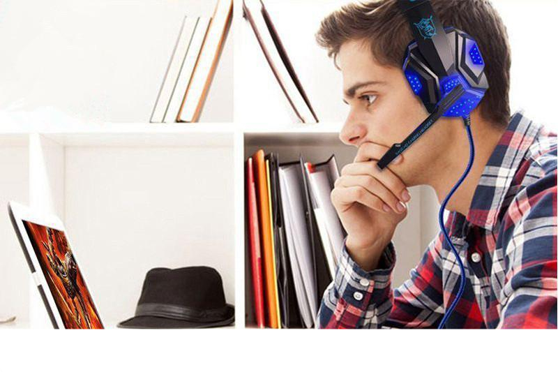 EastVita PC780 Gaming Headset Earphone Wired Gamer Headphone Stereo Sound Headsets with Mic LED light for Computer PC Gamer