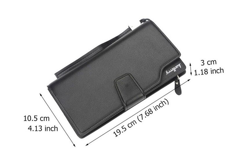 Baellerry Luxury Brand Men's Wallets Men Long Purse Wallet Male Clutch PU Leather Zippers Wallet Men Business Wallet Coin Purse