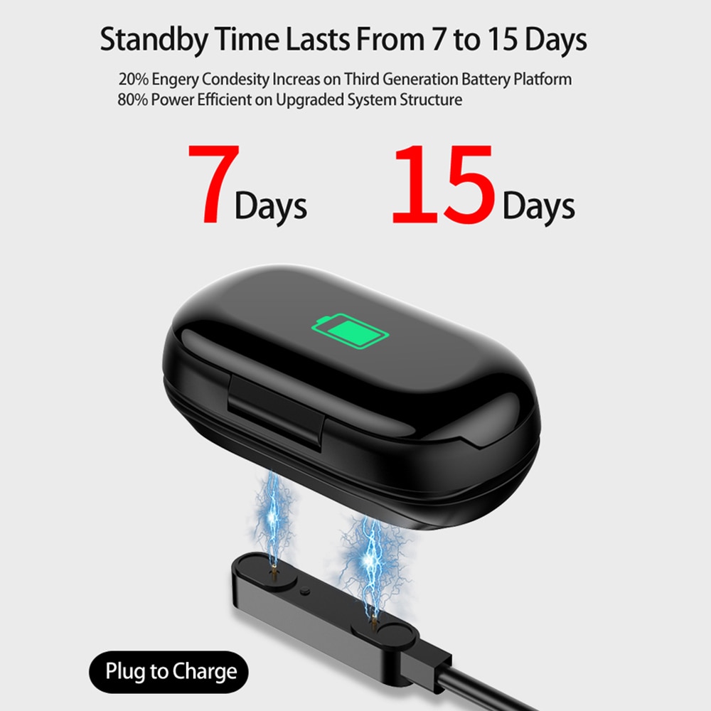 LAUMOX M1 Wireless Bluetooth Kopfhörer Mit Herz Rate Monitor Stereo Ohrhörer Headset Lange Standby-Sport Uhr Armband Männer