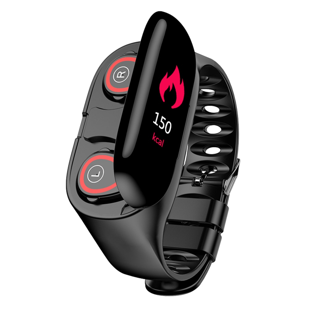 LAUMOX M1 Wireless Bluetooth Kopfhörer Mit Herz Rate Monitor Stereo Ohrhörer Headset Lange Standby-Sport Uhr Armband Männer