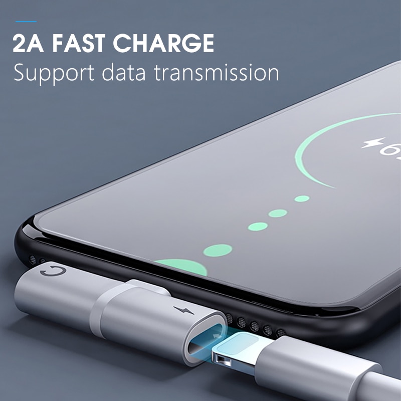 !ACCEZZ 3 in 1 Dual Lighting Charging Listening Calling Adapter For Iphone X XS MAX XR 7 8 Plus Earphone Audio Charger Splitter